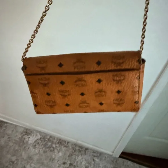 MCM Cognac Visetos Logo Chain Crossbody - Picture 6 of 11